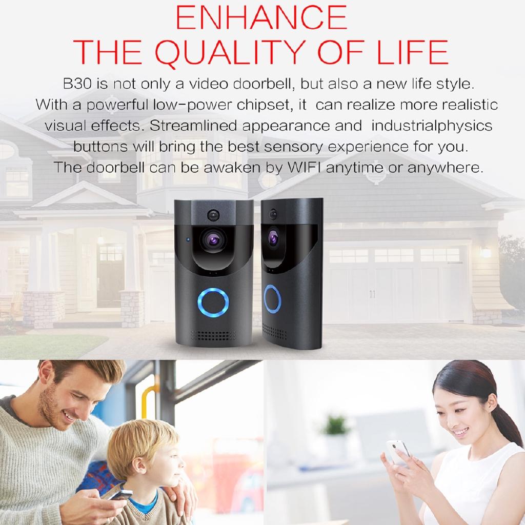 AC/DC 24V  Smart WiFi Video Doorbell Full 6G Super Wide Angle 1.7mm Lens Wireless Wifi Video Doorbell