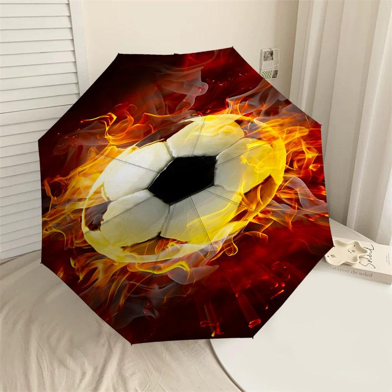 1PC Soccer ball, Fire Automatic Open/Close Umbrella with Windproof, 8-Rib Sturdy Canopy, Durable Ribs, Fashionable Design1325A