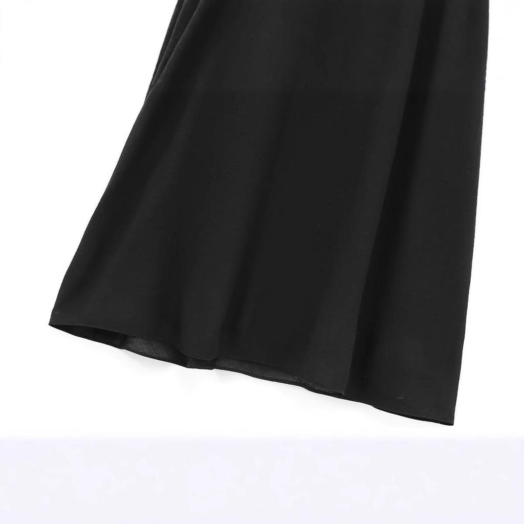 2024 Winter Women's Layered Long Sleeve Midi Dress - European & American Fashion Style