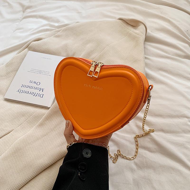 

Мини модная любовь Интернет-знаменитость Корейская версия косметичка 2025 весна и лето новая универсальная ins сумка через плечо мессенджер цепочка оранжевый