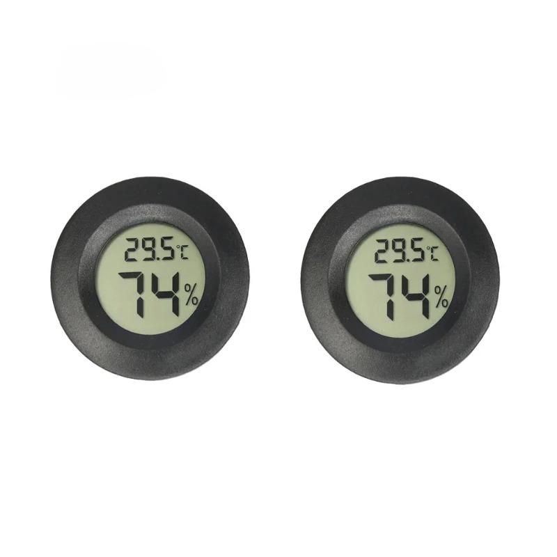 1/6PCS Mini Hygrometer Thermometer Fahrenheit or Celsius Meter Digital LCD Monitor Indoor Room Round Humidity Temperature Gauge 2