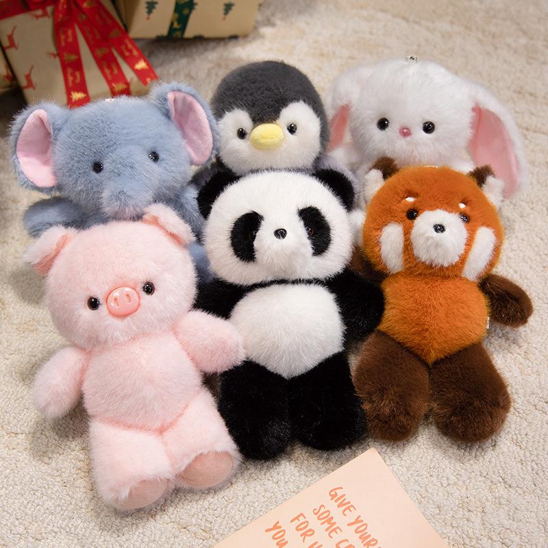 Cute Animal Doll Baby Soothing Plush Toy Stuffed Elephant Rabbit Penguin Pig Raccoon Panda Accompany Pillow Room Decor Gift