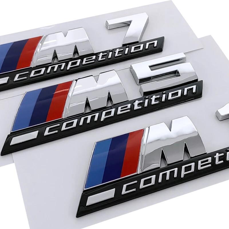 For BMW Car Rear Trunk Badge Sticker M1 M2 M3 M4 M5 M6 M7 M8 Competition Emblem Silver Modification Of ABS Badge