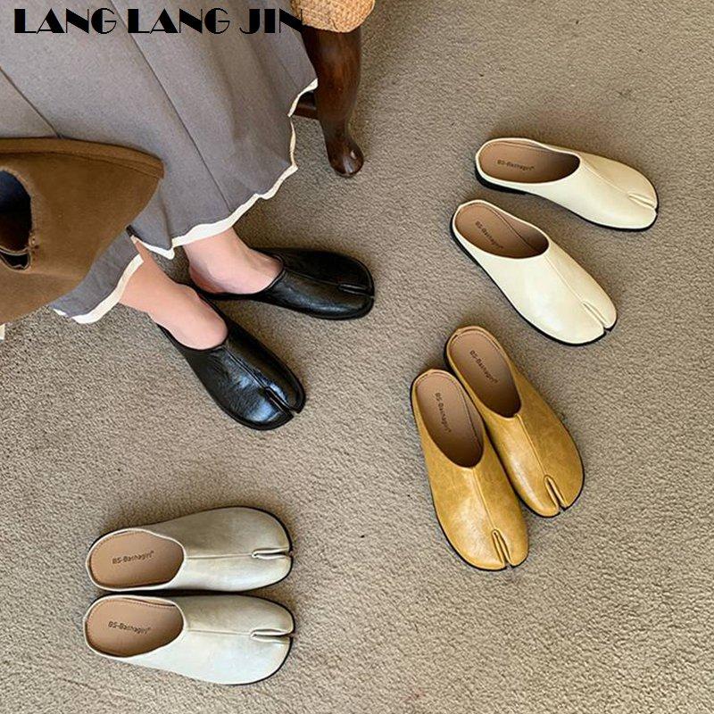 Novelty Split Toe Shoes Women Ninja Tabi Slippers Casual Slides Comfy Mules Female Clog Sandals Pettitoes Flip Flops Brand Mujer