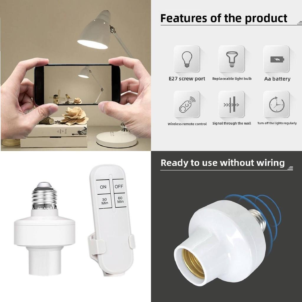 E26 E27 Wireless Remote Control Bulb Base With Timer Led Smart Light Socket For Home Use