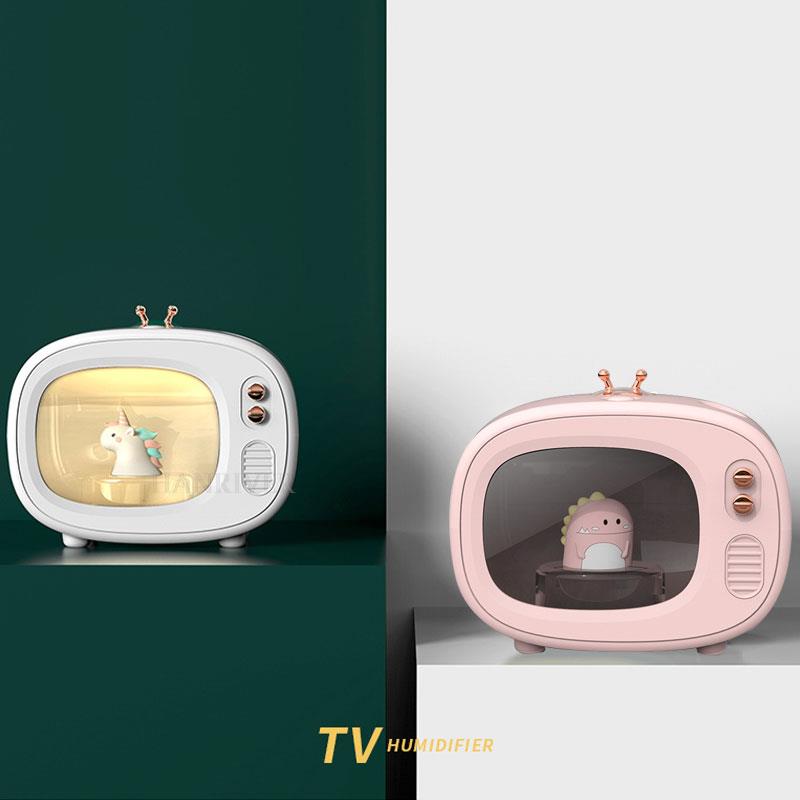 400ml Draagbare Luchtbevochtiger Draadloze TV Luchtbevochtiger Aroma Diffuser USB Ultrasoon voor Thuis Luchtbevochtiger met Sfeerlamp