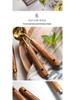 8-Piece Wooden Handle Stainless Steel Measuring Cup and Spoon Set