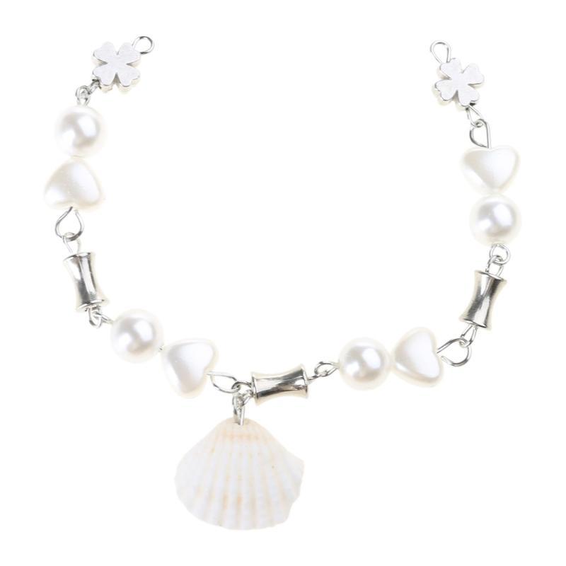 New Bracelet Women's Lucky Clovers Four-Leaf Flower Crystal Bracelet Shell Pearl Bead Hand Chain Jewelry Bangles Gift