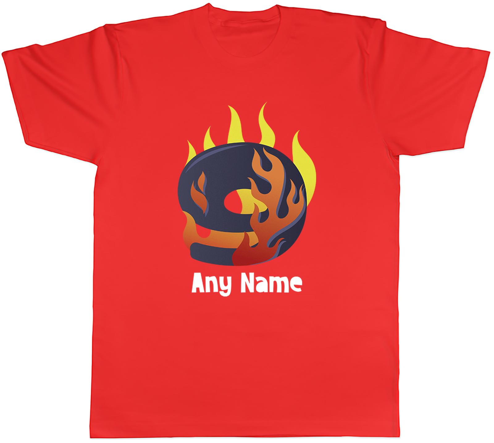 Personalised Number Day Flame Digit 9 Nine Unisexs TShirt Tee Gift Top S