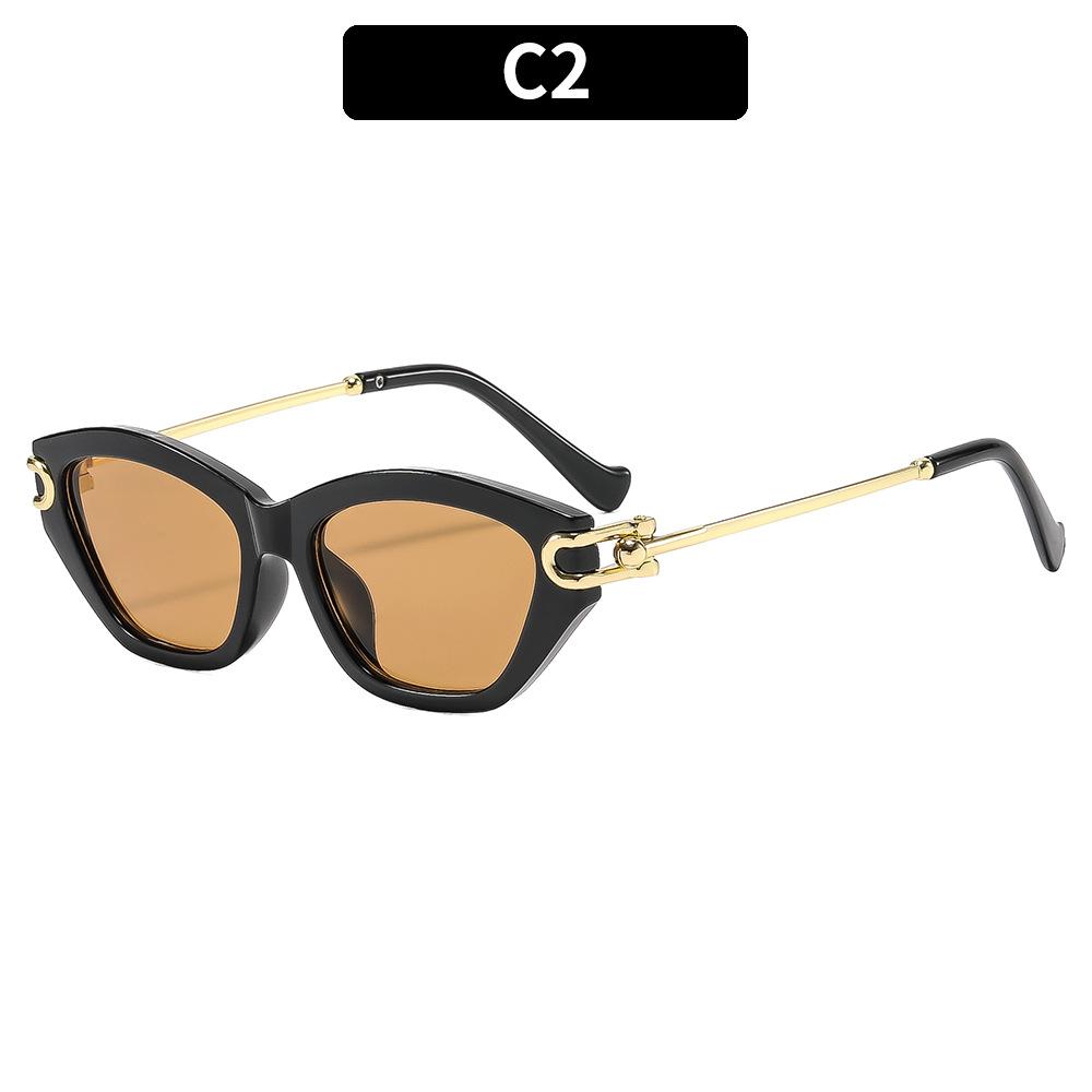 Vintage Sunglasses For Women Brand Designer Cat Eye Leisure Vacation Sun Glasses New Ladies Sunscreen UV400 Shades