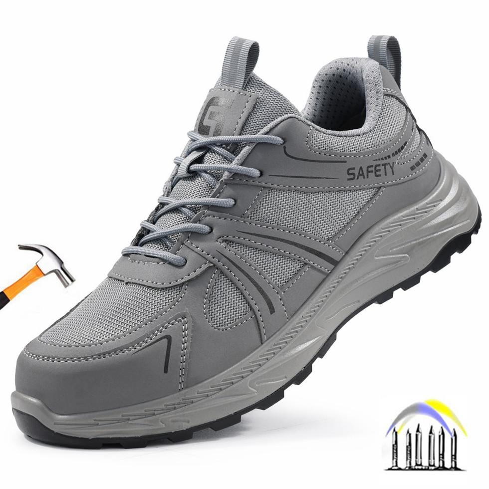 Steel Toe Shoes for Men Non Slip Indestructible Safety Tennis Shoes Lightweight Breathable Construction Sneakers anti puncture