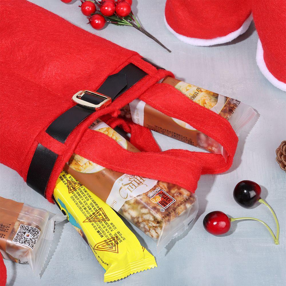 Merry Christmas Suspender Trousers Candy Bag Xmas Gift Bags Wine Bottle Holder Santa Claus Pants