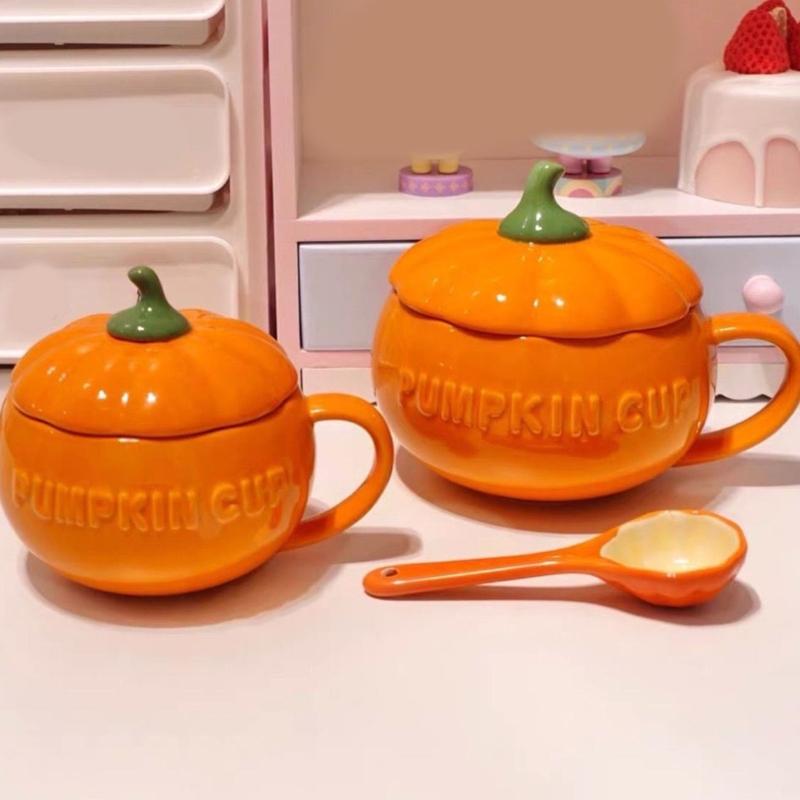 Taza Cerámica Forma Calabaza Temática Halloween Apta Lavavajillas Taza Para Café Bebida Caliente Decoración Hogar Oficina