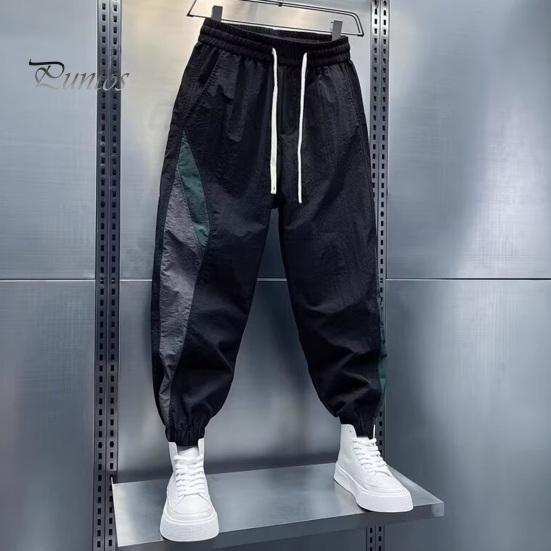 Ανδρικό Παντελόνι Χρωματικός Συνδυασμός Κορδόνι Ελαστική Μέση Με Λάστιχο Στον Αστράγαλο Φαρδύ Πλαϊνές Τσέπες Στυλ Cargo Καθημερινή Φορεσιά Εξωτερικού Χώρου Παντελόνι Χαρέμι