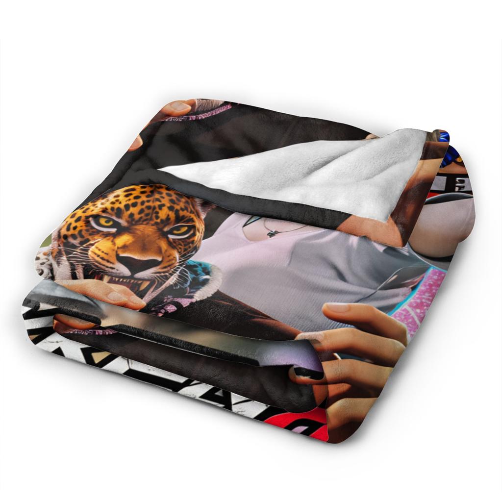 Panda Tekken 8 Gaming Flannel Blanket Spring  Warm Soft Throw Blanket for Kids Home Decor Novelty Bedspread Sofa Bed Cover