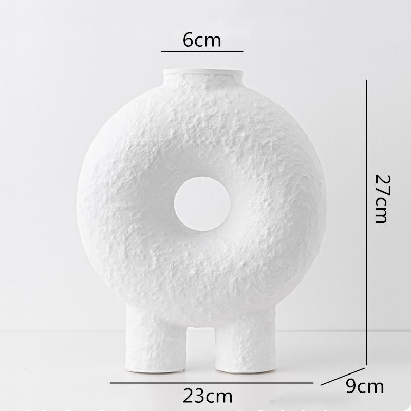 Ceramiczny Wazon Geometria Koło Czarno-Biała Tekstura Abstrakcyjny Kwiatowy Rękodzieło Ozdoby Nowoczesna Dekoracja Domu Wazon na Kwiaty