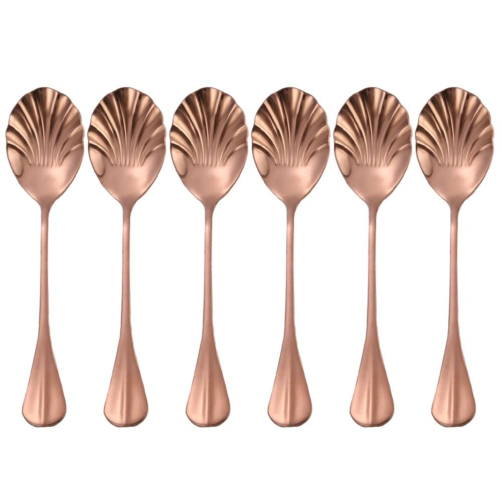 Gorgeous Shell Design Dessert Spoon Perfect for Enhancing Your Table Setting розового золота