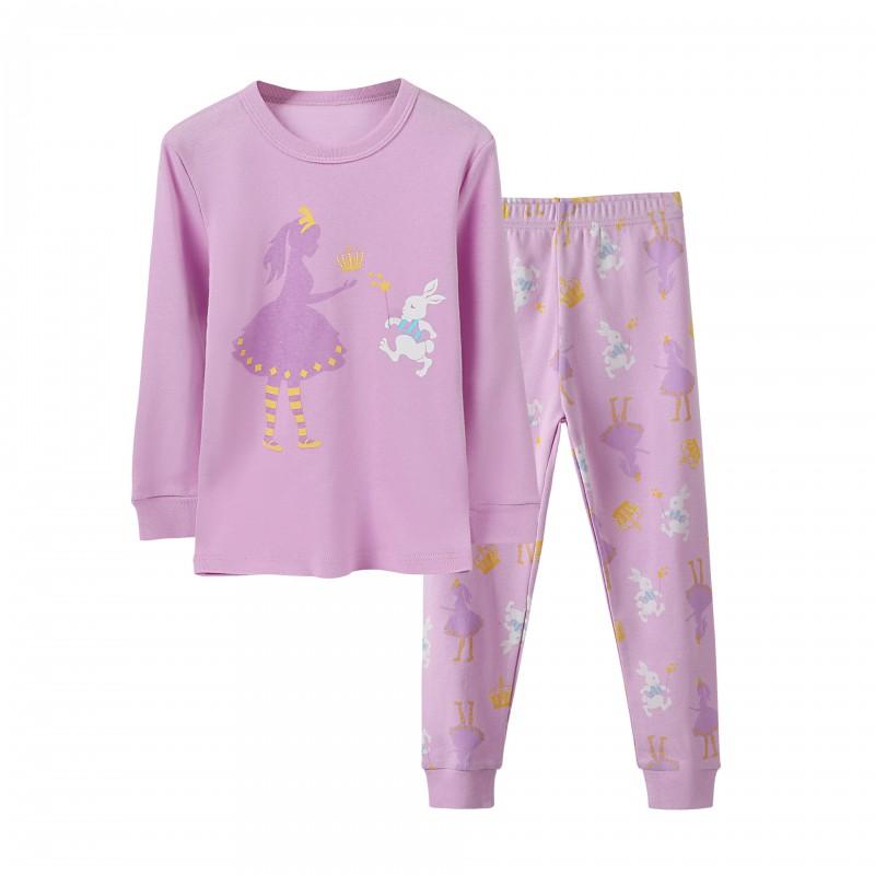 Cartoon Kids Cotton Pajamas Set Long Sleeve Sleepwear Boys Girls 90-140cm