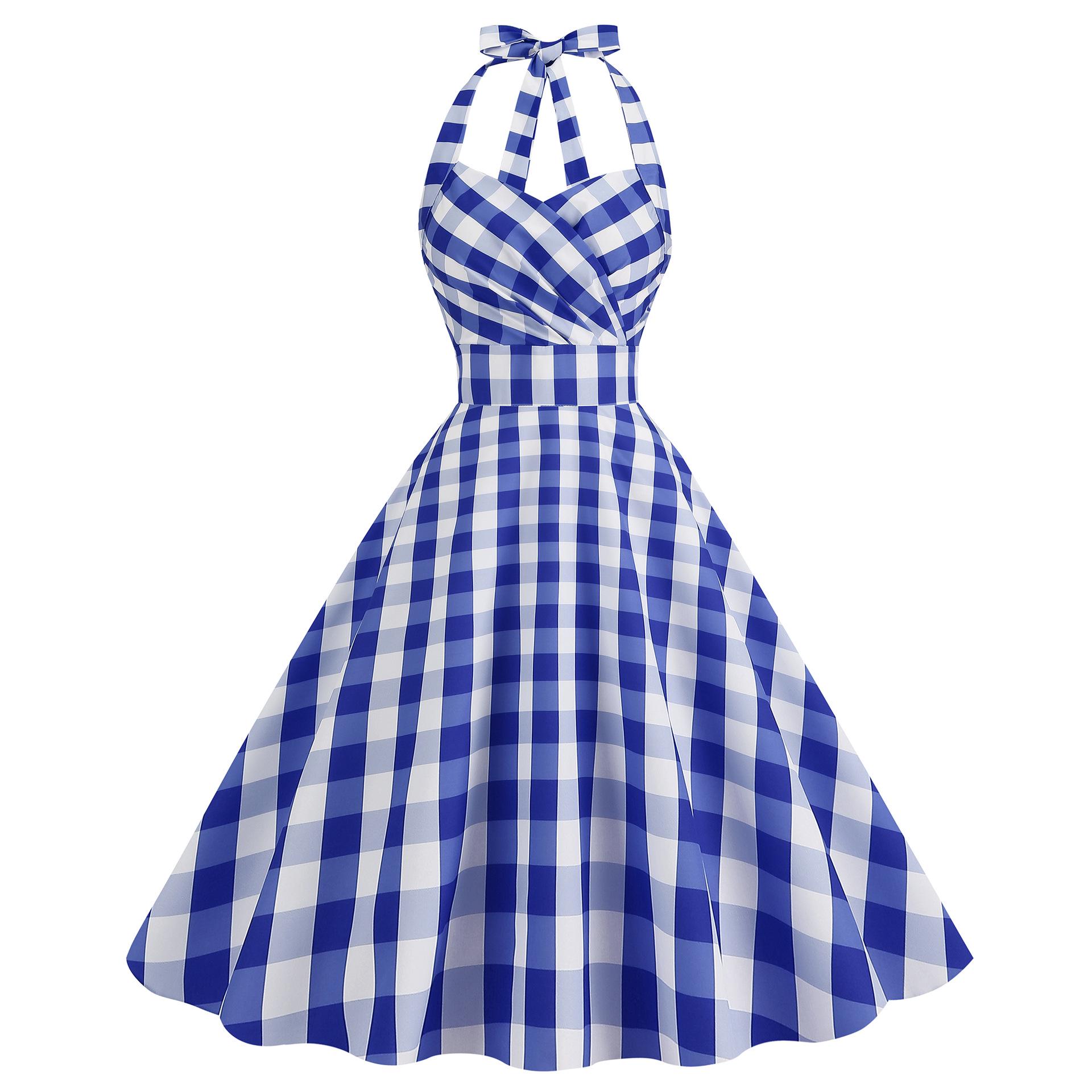 

2023 Hot-Selling Barbie Pink Polka Dot Halterneck Ruched Swing Dress Medium