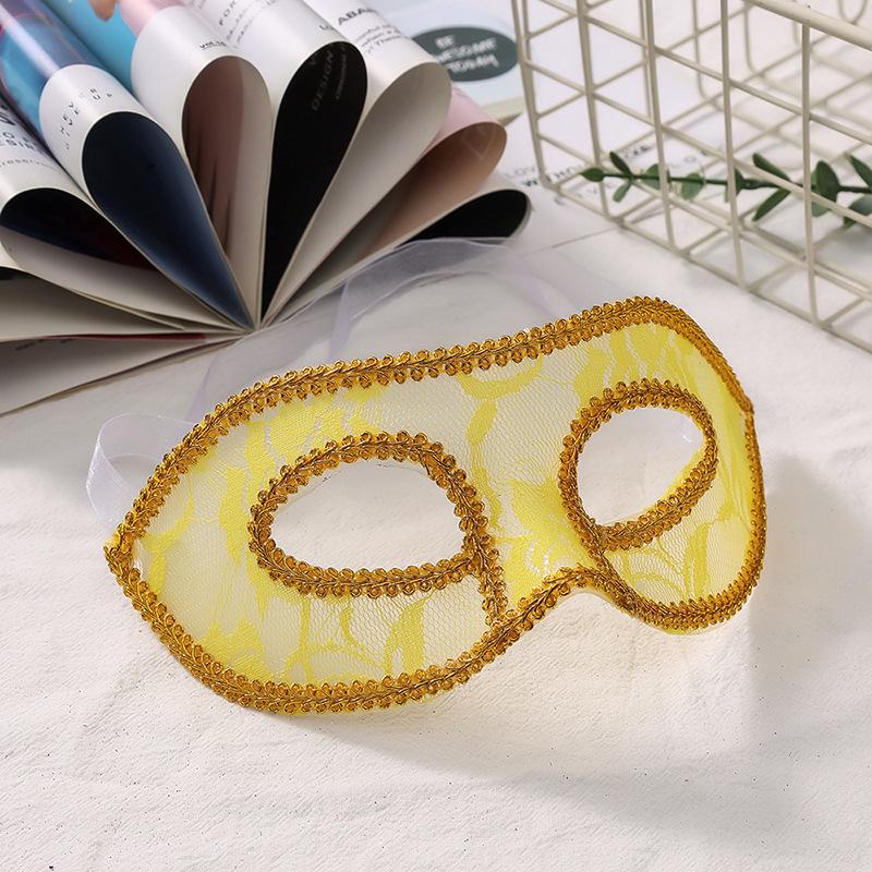 

Party Masks Elegant Half Face Mask Venetian Masquerade Mask Comfortable Translucent Eye Mask For Carnivals Special Events жёлтый