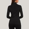 Women's Fleece Lined Turtleneck Top, Slim Fit Long Sleeve Thermal Shirt, Warm Black Winter Base Layer