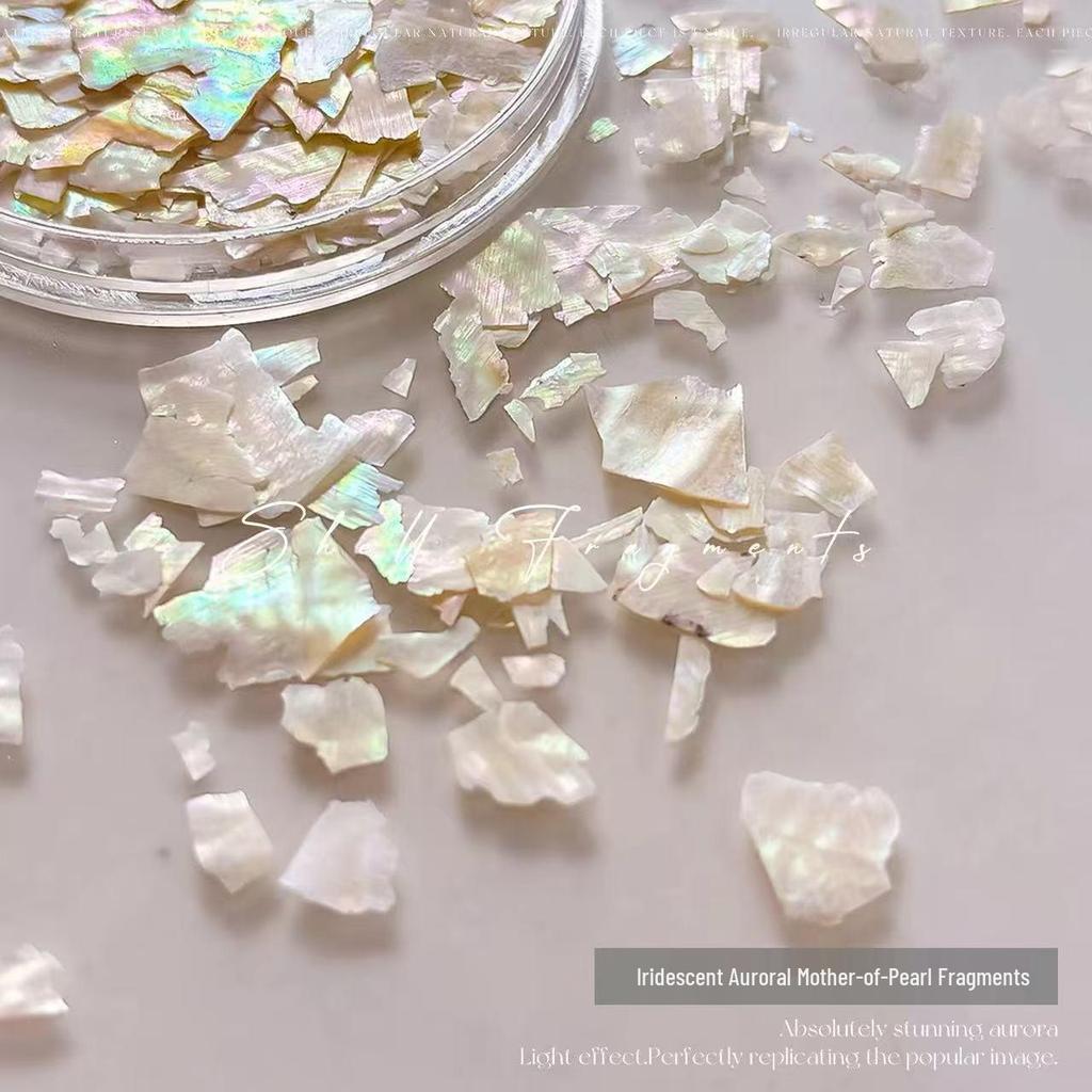 Mother-of-Pearl Iridescent Nail Art Shells - Ultra-Thin Aurora Decor Pieces