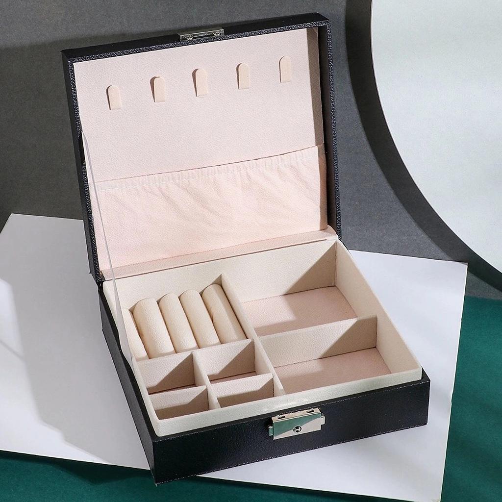 1pc Large Capacity Drawer Style Lockable Jewelry Box ,Large Capacity Jewelry Organizer Box,For Necklaces, Rings, Earrings, Etc.