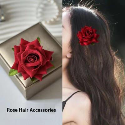 3 ks Módní letní sponky do vlasů s kšiltem, ozdoba do vlasů s růží, klipy, brož s dvojím použitím, víceúčelové doplňky