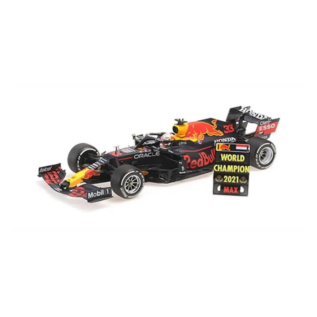 Minichamps Scale Red Bull Racing Honda RB16B 2021 F1 Abu Dhabi GP Winner Verstappen World Champion with Pit Board 1/18 #33 M. (110212333)
