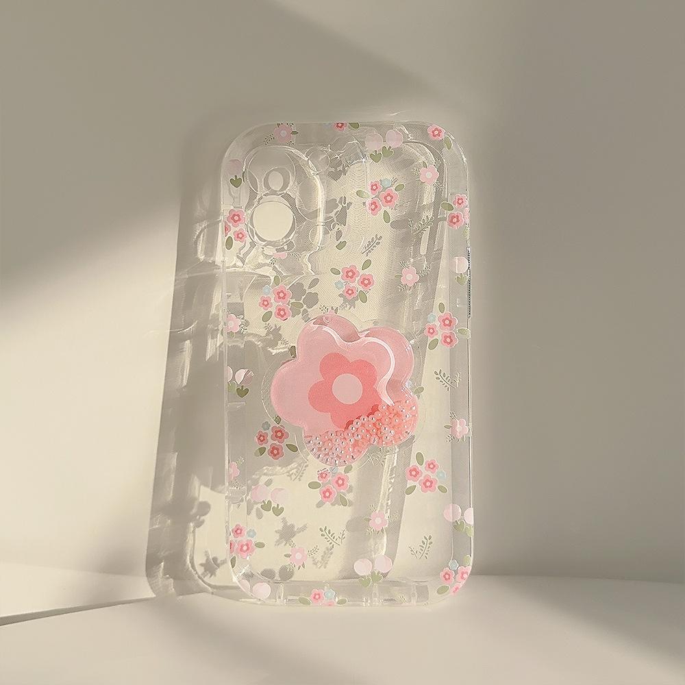 Kreative Treibsand-Blumenständer-Handyhülle für iPhone 13 iPhone 15 iPhone 16 Pro Max