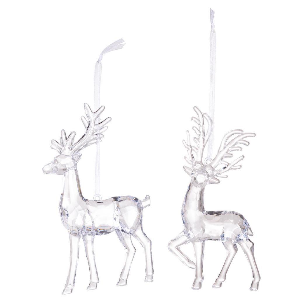 Haobei Acrylic Elk Pendant Christmas Ornament for Tree Decoration
