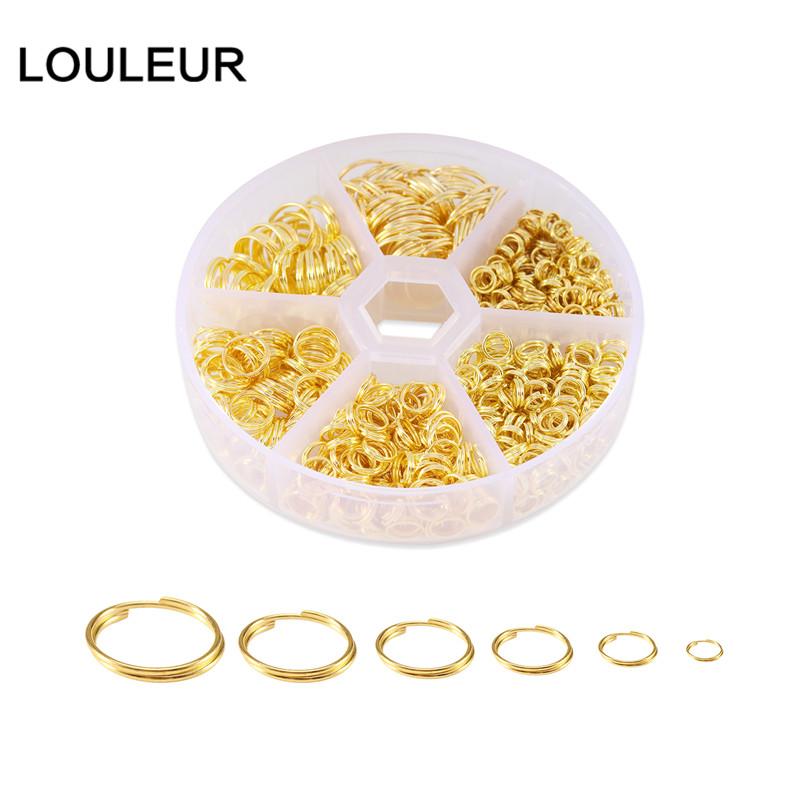 690pcs/Box 4/5/6/8/10/12mm Iron Open Jump Ring Double Loops Gold Color Split Rings Connectors DIY Jewelry Making Supplies