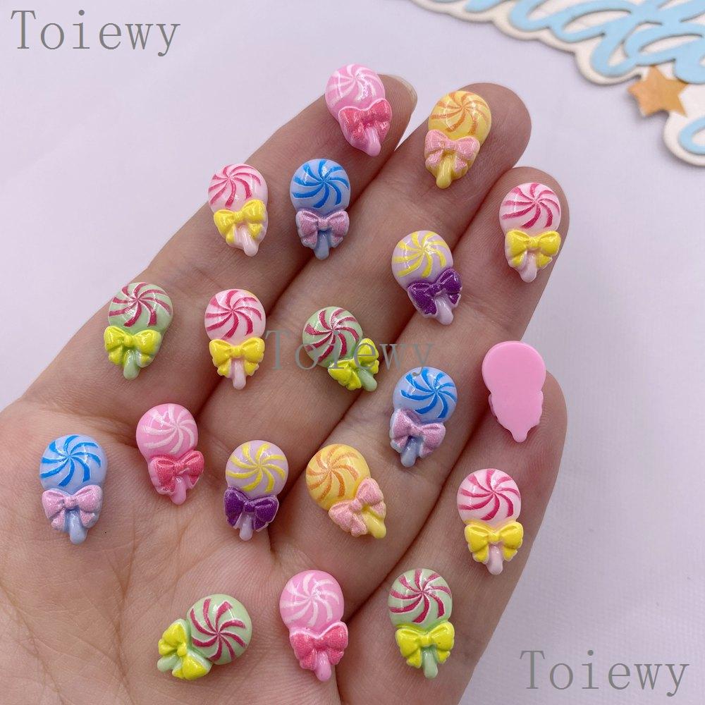 30pcs Mix Resin Colorful Mini True Colored Lollipop Nail Art Flatback Stone Applique DIY Christmas Charms Scrapbook Decor Crafts