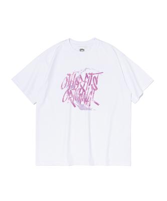 OTHERFITS Graffiti Logo T-shirt met korte mouwen (Wit/Roze)