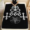 1PC Satan Symbol Print Flannel Blanket, High Quality All Seasons, Home Decor, Warmth and Comfort, Perfect for Christmas Gifts