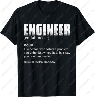Ingenieur Definitie T-shirt Grappig Engineering T-shirt Casual Mode Los Harajuku Comfort Ademend Mannen T-shirt Humor Grap Tee...