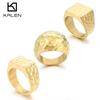Kalen Stainless Steel Geometric Square Round Ring Men‘s Hip Pop Cool Boy Gift #7-#11 Chunky Anillos Polished Trend Jewelry