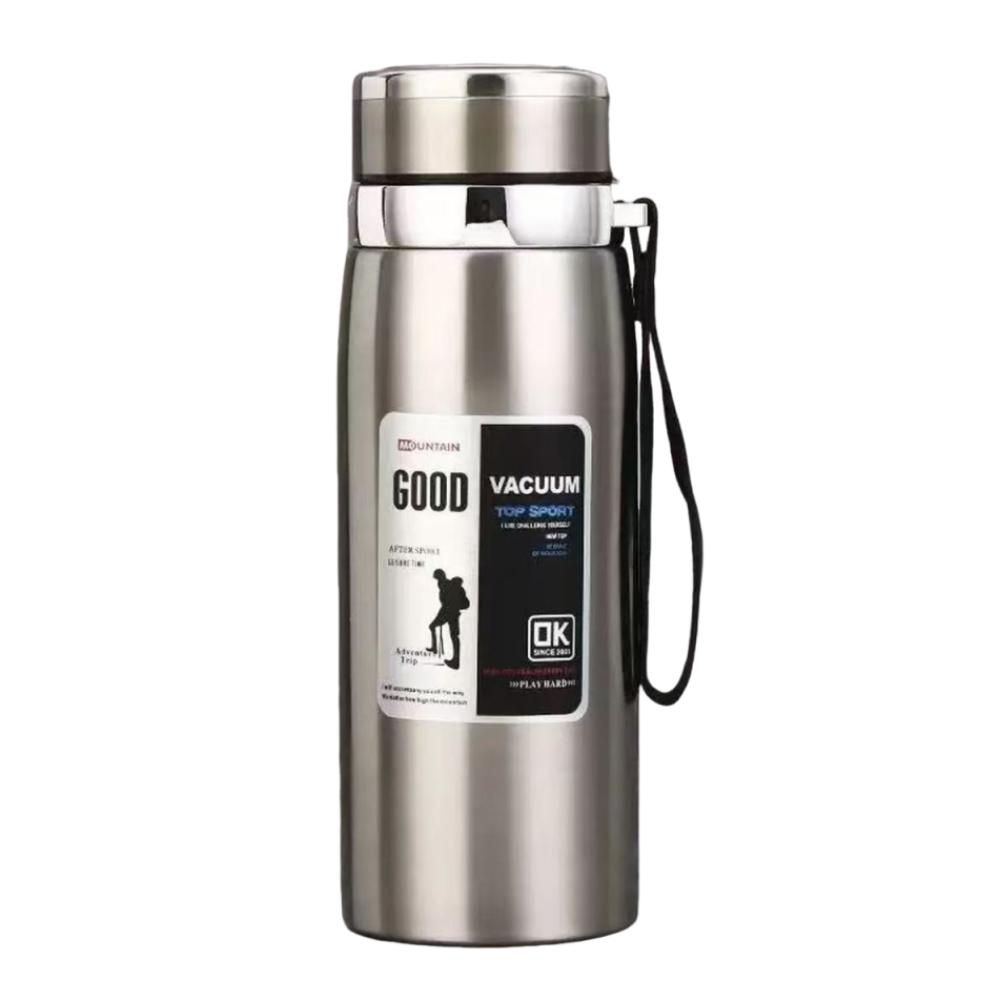 

800/1000ml Sports Thermos Bottle Large Capacity Creative Portable Vacuum Flask Heat-resistant Leak Proof Cold Beverages Mug 800ml срібний