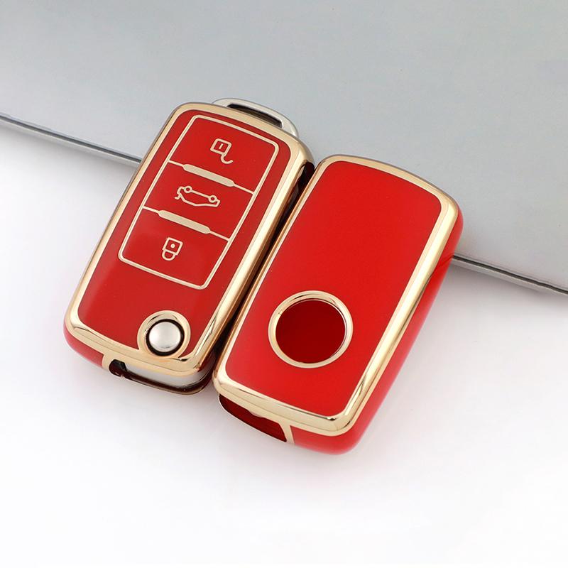 For Volkswagen VW Polo Golf Passat Tiguan Beetle Caddy T5 Up Eos Skoda Octavia Seat Leon Altea TPU Car Remote Key Case Cover