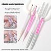 Double Headed Diy Painting Brushes For Nail Art Design Witn Pen Cover Uv Gel Drawing Brush Triangle Pen Manicure Tool