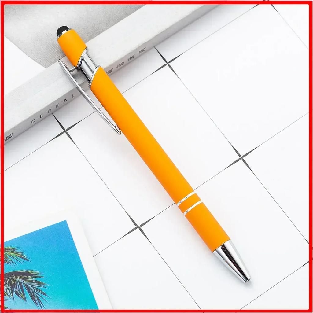 20-200 pens Wholesale Metal Ballpoint Pen Touch Screen Pen Office School Advertising Pen Custom Logo Text Laser Engraving