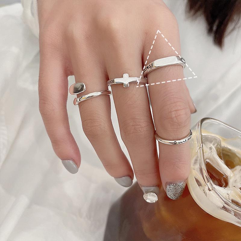 Vintage Minimalist 925 Sterling Silver Adjustable Ring for Women