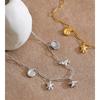 Eetit Ocean Series Stainless Steel Zirconia Conch Shell Starfish Drop Charm Necklace 16K Gold Platinum PVD Plated Summer Jewelry