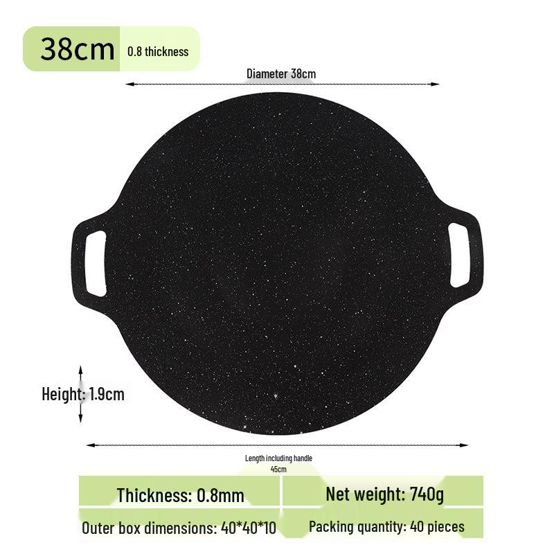 Portable Non-stick Korean BBQ Griddle - Outdoor Camping Stove Top Round Teppanyaki Grill Pan