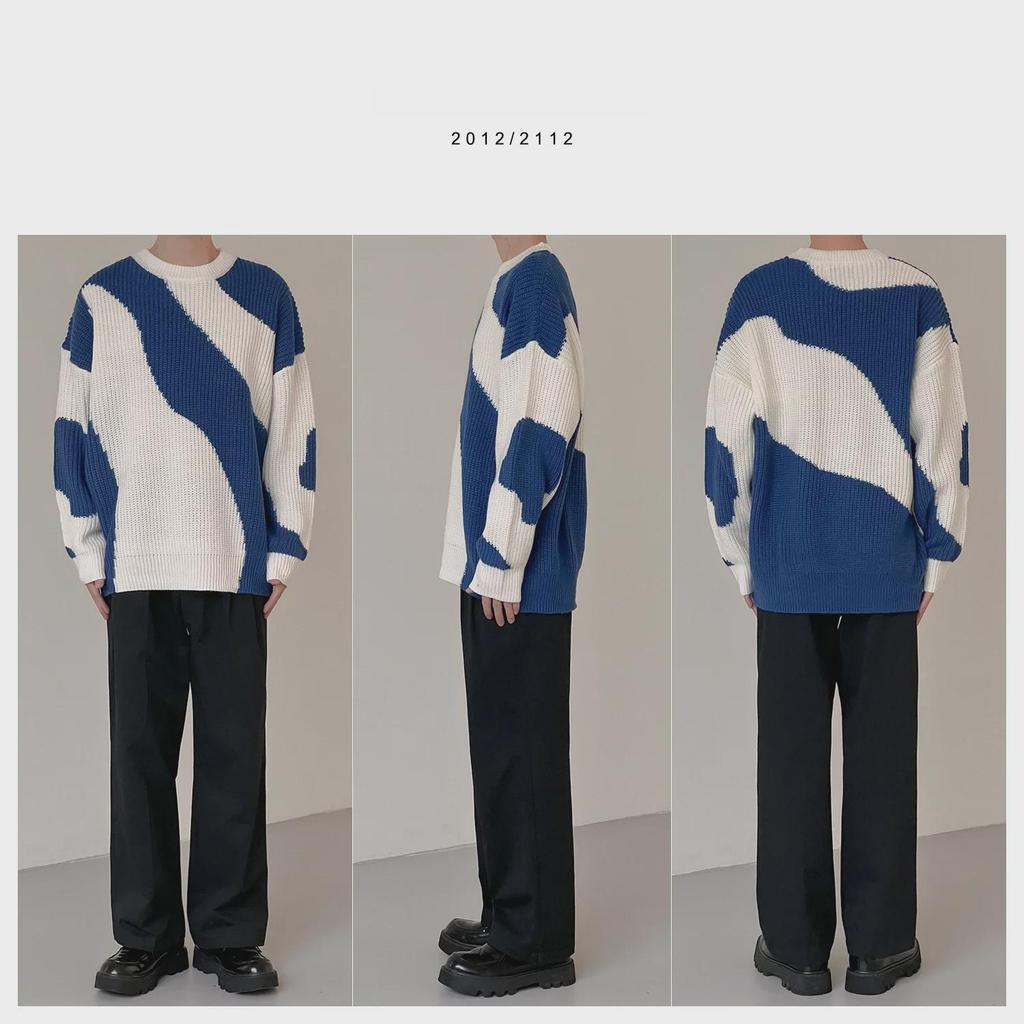 Jungen Herbst/Winter Kuhdruck Strickpullover - Lockerer, lässiger Stil, Koreanische Mode