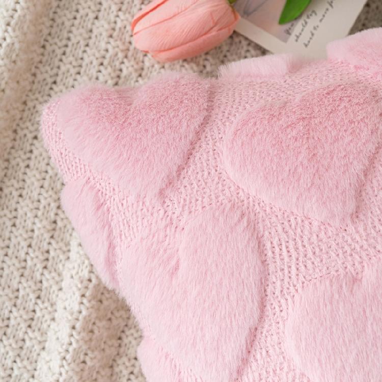 2Pack Valentines Day Pink Plushes Cushions Cover Decorative Pillow Case for Home Ambiances for Sofa Bed Decorations