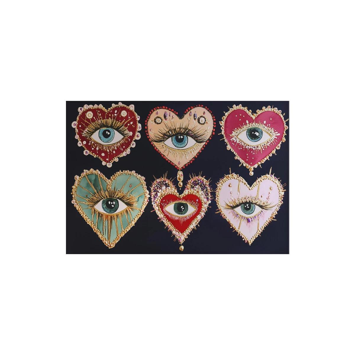 

Gothic Evil Eye Heart Canvas Print Poster Vintage Dark Maximalist Turkish Blue Eye Trendy Home Decor Art Poster Gifts-unframed 21cm×30cm NoFrame