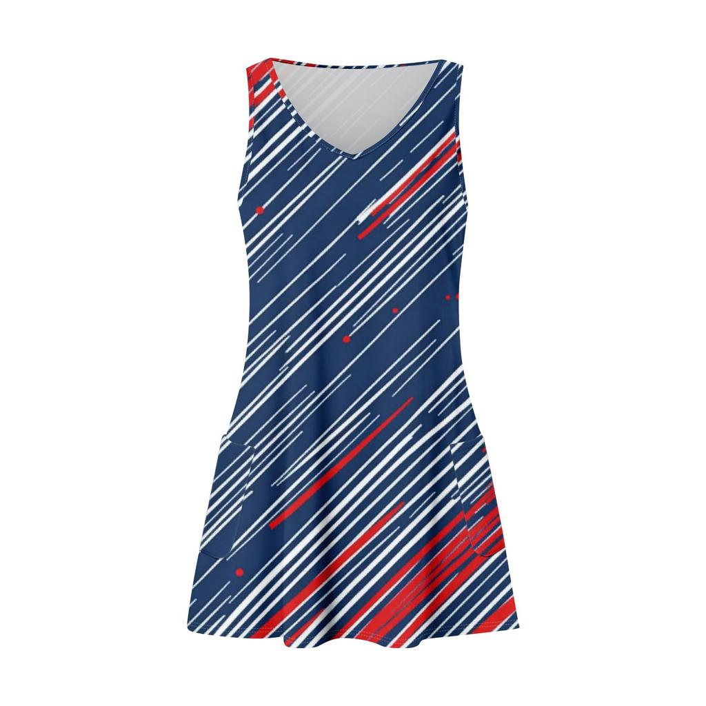 Lässiges Sommerkleid für Damen mit Taschen, Sommer-Boho-Strandkleid, Blumenblusen für Damen, T-Shirts, Kleid mit V-Ausschnitt, lockere Tank-Kleider