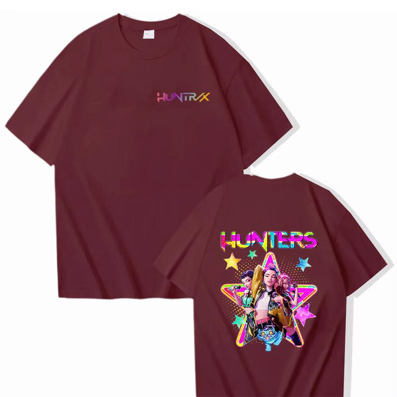 Movie KPop Demon Hunters T-shirts Cute Kawaii Rumi Mira Zoey Graphic T-shirt Men Women Fashion Oversized T Shirts