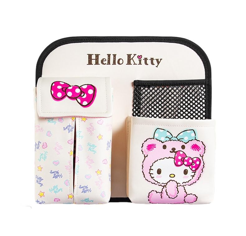 Hello Kitty Car Seat Back Bag, Multifunctional Hanging Bag, Tissue Box, Car Storage, Baby